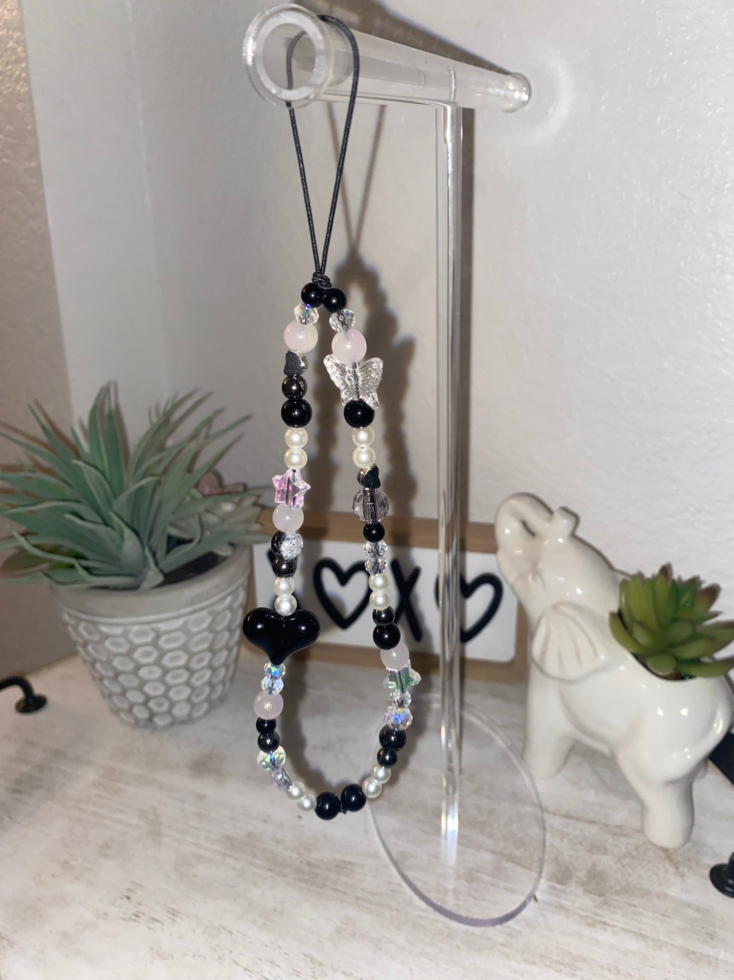 Black and White Cell Phone Charm