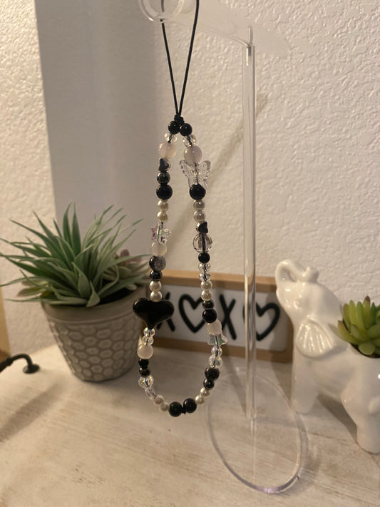 Black and White Cell Phone Charm